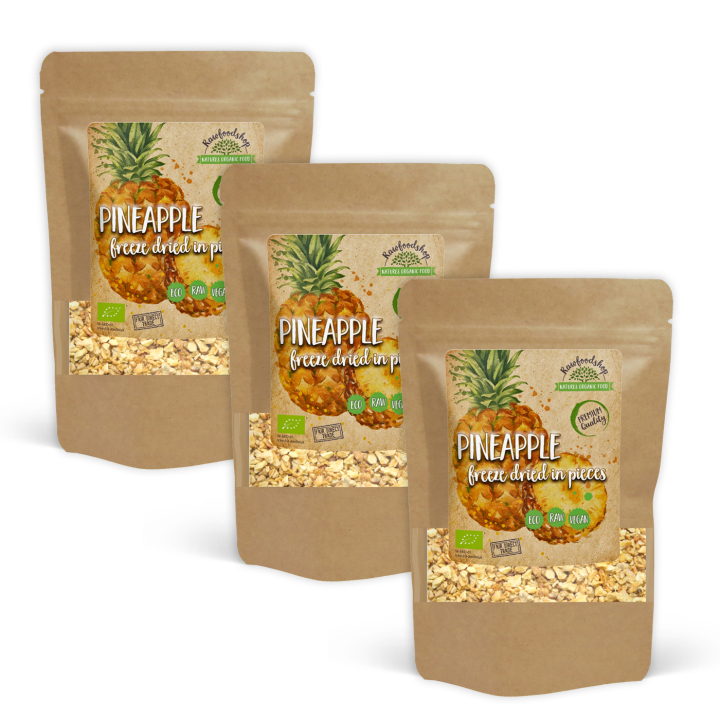 Ananas Paloja Pakastekuivattu LUOMU 50g x 3 pakettia ryhmässä Raaka-aineet / Hedelmät & Marjat / Ananas @ Rawfoodshop Scandinavia AB (4015150-SET3)
