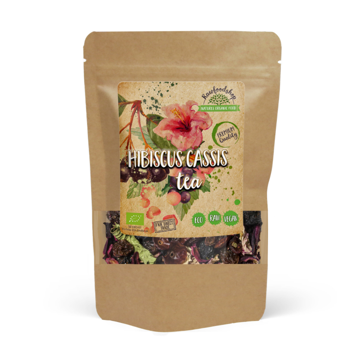 Hibiskus Viinimarja Tee LUOMU 50g ryhmässä Raaka-aineet / Juomat / Teet @ Rawfoodshop Scandinavia AB (402485)