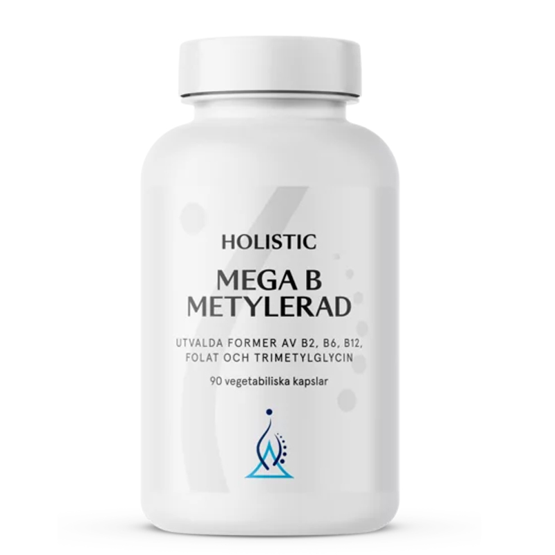 Holistic Mega B Metyloitu 90 kapselia ryhmässä Ravintolisät / Vitamiinit / B-vitamiini @ Rawfoodshop Scandinavia AB (4121)