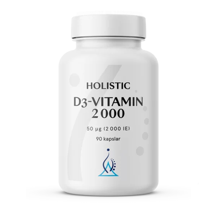 Holistic D3-Vitamiini 2000 90 kapselia ryhmässä Ravintolisät / Vitamiinit / Yksinkertaiset vitamiinit @ Rawfoodshop Scandinavia AB (4140)
