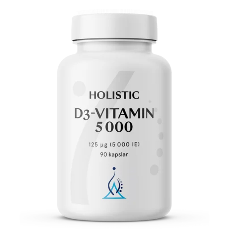 Holistic D3-Vitamiini 5000 90kaps ryhmässä Ravintolisät / Vitamiinit / Yksinkertaiset vitamiinit @ Rawfoodshop Scandinavia AB (4142)