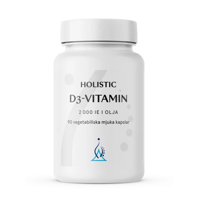 Holistic D3-vitamiini 2000 kookosöljyssä 90 kapselia ryhmässä Ravintolisät / Vitamiinit / D-vitamiini @ Rawfoodshop Scandinavia AB (4144)