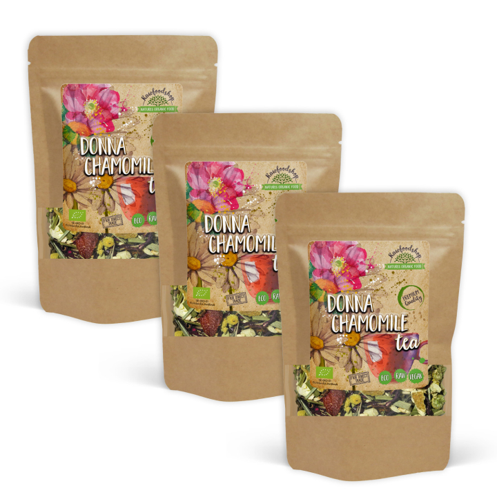 Donna Kamomilla Tee LUOMU 100g x 3 pakettia ryhmässä Raaka-aineet / Juomat / Teet @ Rawfoodshop Scandinavia AB (43401-SET3)