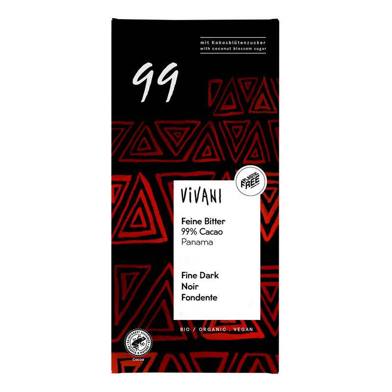 Vivani Suklaa 99% LUOMU 80g ryhmässä Raaka-aineet / Karkkia & Suklaata / Suklaapatukat @ Rawfoodshop Scandinavia AB (4407)