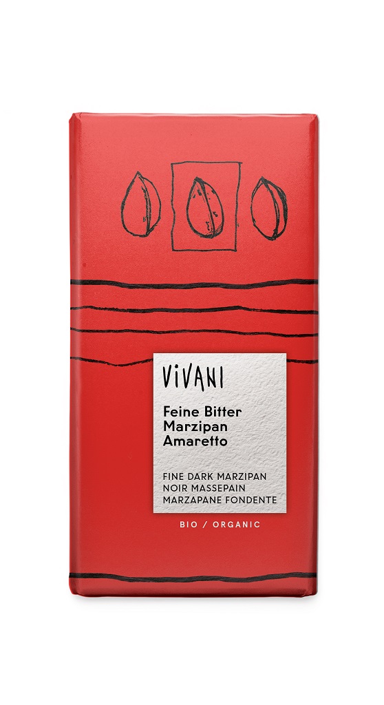 Vivani Tumma Marsipaani & Amarettolikööri Suklaa LUOMU 100g ryhmässä Raaka-aineet / Karkkia & Suklaata / Suklaapatukat @ Rawfoodshop Scandinavia AB (4474)