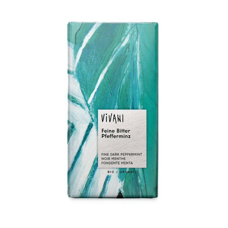 Vivani Suklaa Tumma Minttu LUOMU 100g ryhmässä Raaka-aineet / Karkkia & Suklaata / Suklaapatukat @ Rawfoodshop Scandinavia AB (4503)