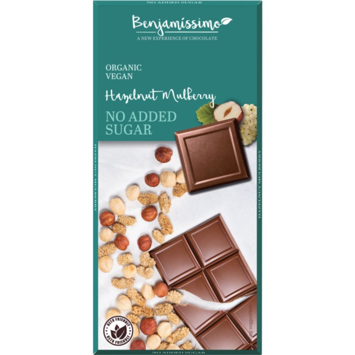 Suklaa Mylk Paahdettu Hasselpähkinä & Mulperi Sokeriton LUOMU 70g ryhmässä Raaka-aineet / Karkkia & Suklaata @ Rawfoodshop Scandinavia AB (4934)