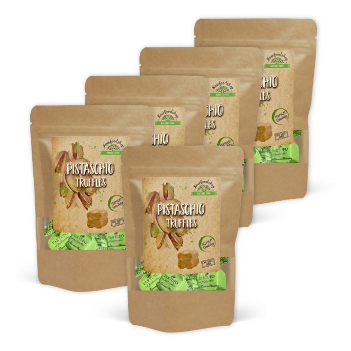 Pistaasitryffelit 100g x 5 pakettia ryhmässä Raaka-aineet / Karkkia & Suklaata / Suklaapatukat @ Rawfoodshop Scandinavia AB (5006100-SET5)