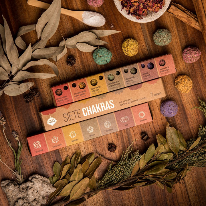 7 Chakra Cleansing Bombita suitsukepallot ryhmässä Koti & Sielu / Tunnelma & tuoksu / Suitsuke @ Rawfoodshop Scandinavia AB (57-01)