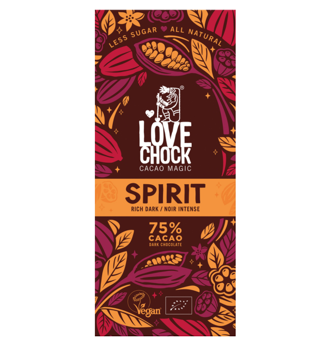 Spirit Suklaa 75% LUOMU 70g ryhmässä Raaka-aineet / Karkkia & Suklaata / Suklaapatukat @ Rawfoodshop Scandinavia AB (61003)