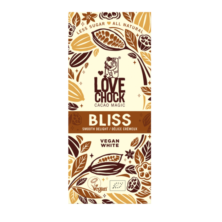 Bliss Vegaaninen Valkosuklaa LUOMU 70g ryhmässä Raaka-aineet / Karkkia & Suklaata / Suklaapatukat @ Rawfoodshop Scandinavia AB (61006)