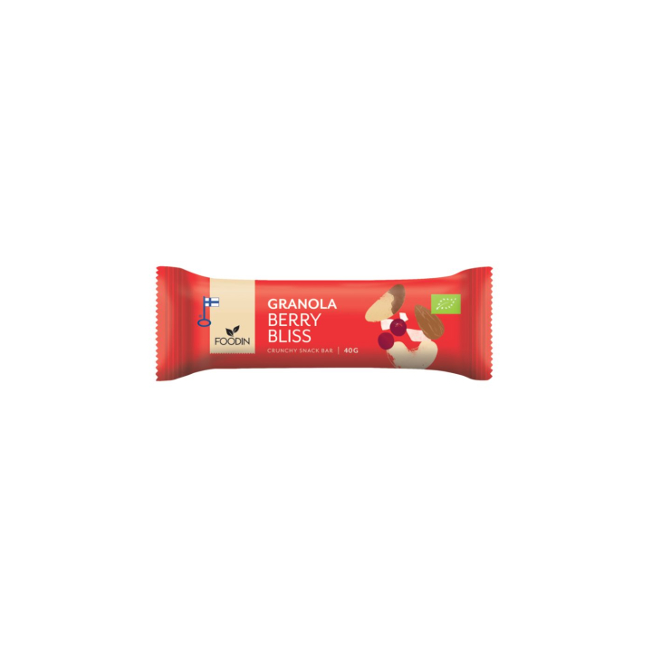 Granolapatukka Berry Bliss LUOMU 40g ryhmässä Raaka-aineet / Karkkia & Suklaata / Suklaapatukat @ Rawfoodshop Scandinavia AB (6430048233780)