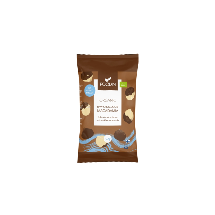 Macadamia Raakasuklaassa Sokeriton LUOMU 50g ryhmässä Raaka-aineet / Pähkinät / Macadamia @ Rawfoodshop Scandinavia AB (6430048235470)