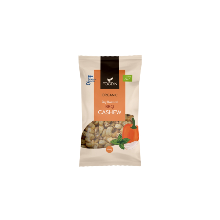 Cashewpähkinät BBQ LUOMU 120g ryhmässä Raaka-aineet / Karkkia & Suklaata / Välipalat @ Rawfoodshop Scandinavia AB (6430048237719)