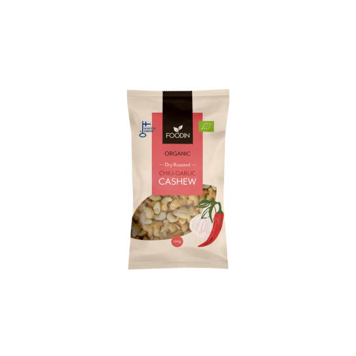 Cashewpähkinät Chili Valkosipuli LUOMU 120g ryhmässä Raaka-aineet / Karkkia & Suklaata / Välipalat @ Rawfoodshop Scandinavia AB (6430048237740)