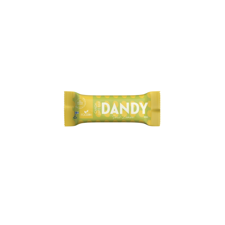 Dandy Taatelipatukka Hapan Sitruuna 35g ryhmässä Raaka-aineet / Karkkia & Suklaata / Suklaapatukat @ Rawfoodshop Scandinavia AB (6430048239805)