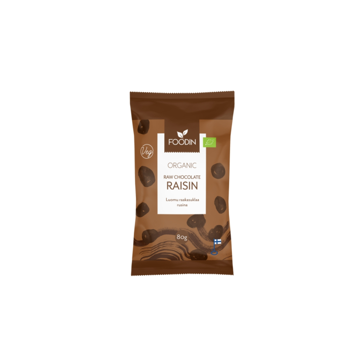 Rusinat Raakasuklaassa LUOMU 80g ryhmässä Raaka-aineet / Karkkia & Suklaata / Välipalat @ Rawfoodshop Scandinavia AB (6430051824876)