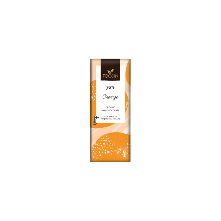 Suklaa Appelsiini 70% RAW LUOMU 40g ryhmässä Raaka-aineet / Karkkia & Suklaata / Suklaapatukat @ Rawfoodshop Scandinavia AB (6430055212549)