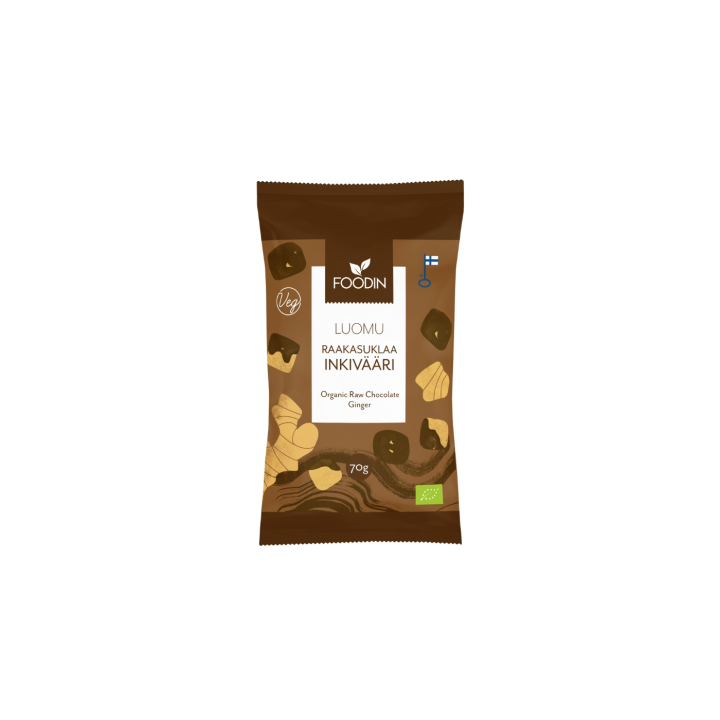 Inkivääri Raakasuklaassa LUOMU 70g ryhmässä Raaka-aineet / Karkkia & Suklaata / Välipalat @ Rawfoodshop Scandinavia AB (6430055215335)