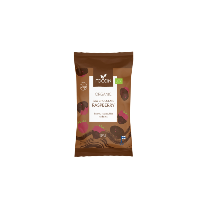 Vadelmia Raakasuklaassa LUOMU 50g ryhmässä Raaka-aineet / Karkkia & Suklaata / Välipalat @ Rawfoodshop Scandinavia AB (6430055218886)