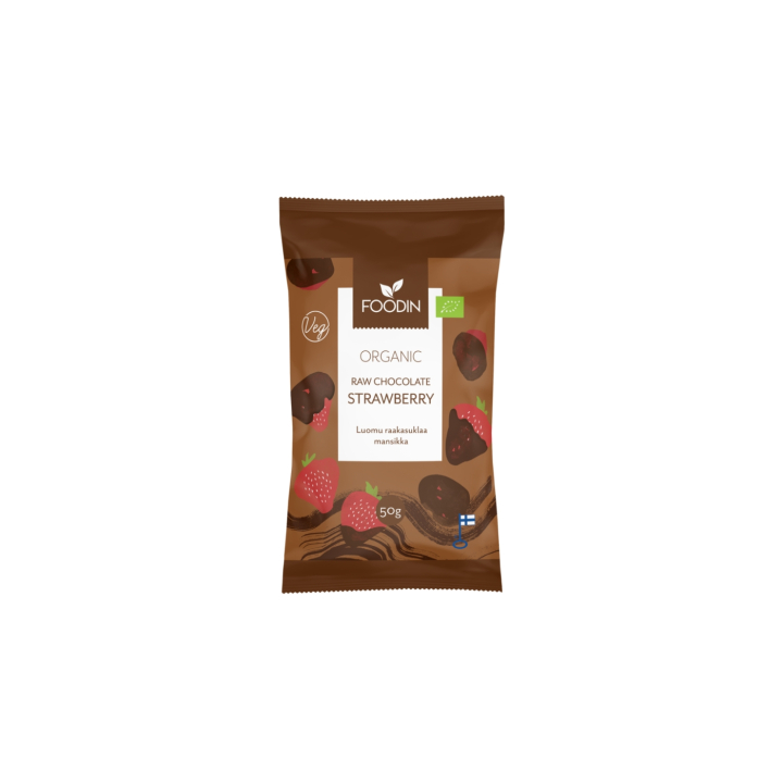 Mansikoita Raakasuklaassa LUOMU 50g ryhmässä Raaka-aineet / Karkkia & Suklaata / Välipalat @ Rawfoodshop Scandinavia AB (6430055219142)