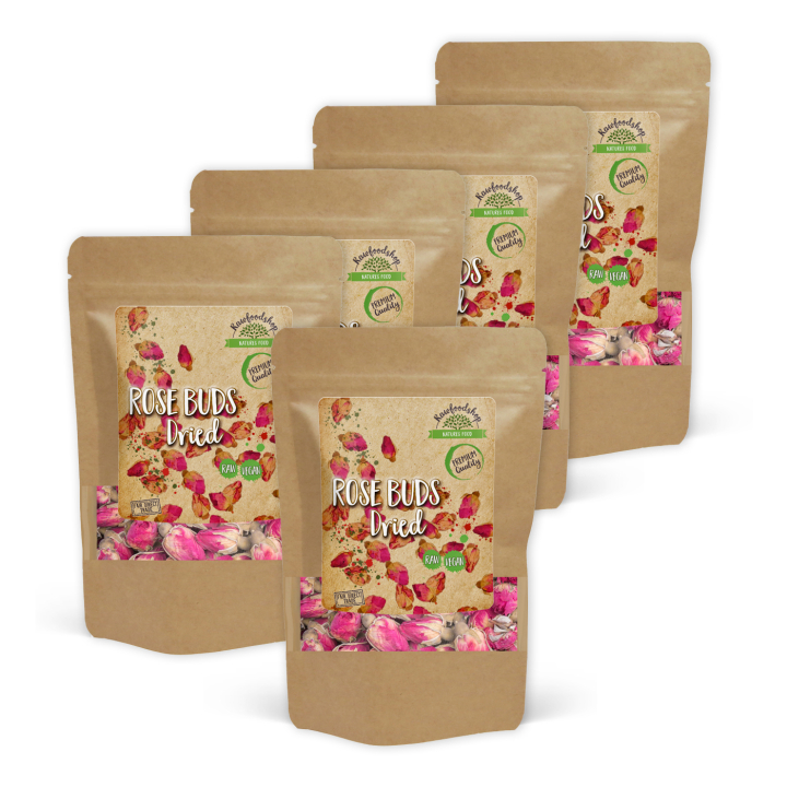 Ruusunuppuja Kuivattuina 125g x 5 pakettia ryhmässä Raaka-aineet / Leipominen / Syötävät kukat @ Rawfoodshop Scandinavia AB (82432125-SET5)