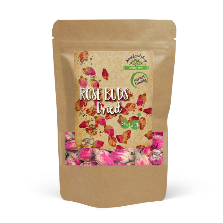 Ruusunuppuja Kuivattuina 125g ryhmässä Raaka-aineet / Leipominen / Syötävät kukat @ Rawfoodshop Scandinavia AB (82432125)