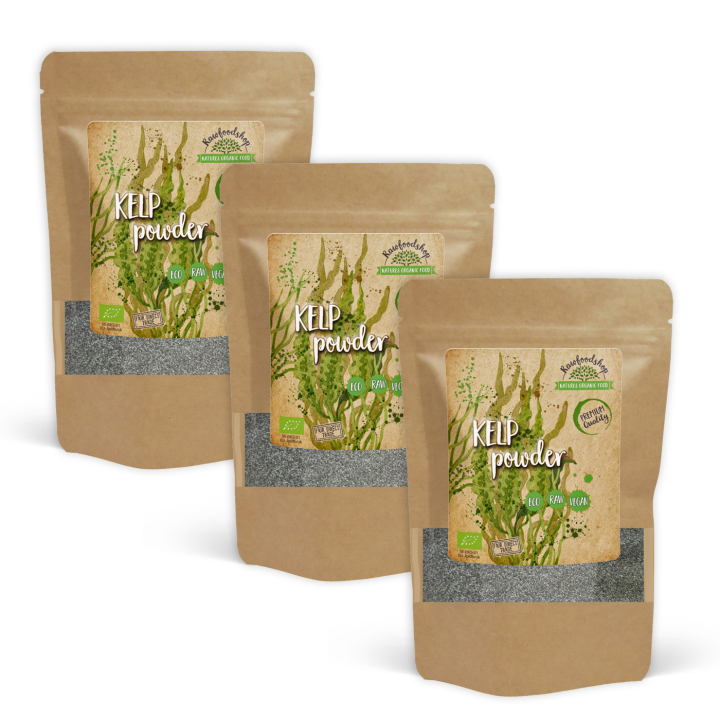 Kelp Jauhe LUOMU 250g x 3 pakettia ryhmässä Raaka-aineet / Terveysruoka / Levät & Merilevät @ Rawfoodshop Scandinavia AB (A1003250-SET3)