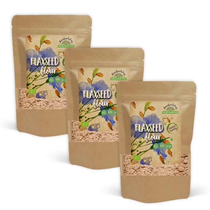 Pellavajauho LUOMU 500g x 3 pakettia ryhmässä Raaka-aineet / Leipominen / Jauhot @ Rawfoodshop Scandinavia AB (AB011-SET3)