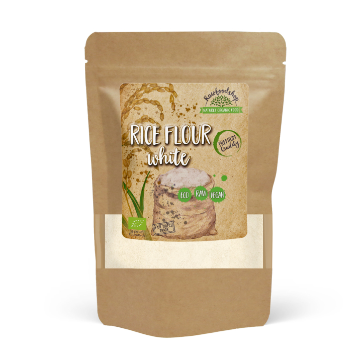 Riisijauho Valkoinen LUOMU 500g ryhmässä Raaka-aineet / Leipominen / Jauhot @ Rawfoodshop Scandinavia AB (AB018)