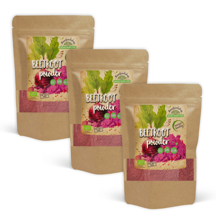Punajuurijauhe LUOMU 125g x 3 pakettia ryhmässä Raaka-aineet / Terveysruoka / Vihreät Jauheet @ Rawfoodshop Scandinavia AB (AB026-SET3)