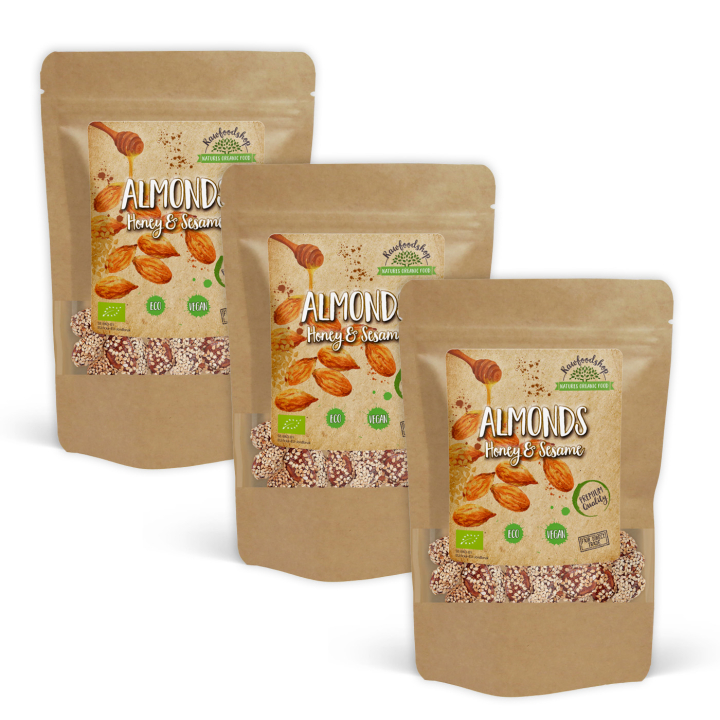 Manteli Hunaja & Seesami LUOMU 200g x 3 pakettia ryhmässä Raaka-aineet / Karkkia & Suklaata / Välipalat @ Rawfoodshop Scandinavia AB (AMSE5200-SET3)