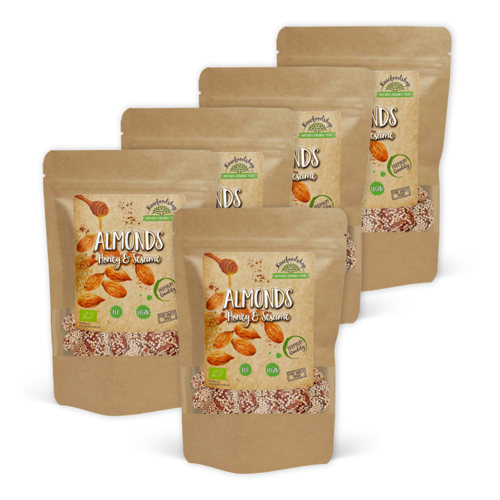 Manteli Hunaja & Seesami LUOMU 200g x 5 pakettia ryhmässä Raaka-aineet / Karkkia & Suklaata / Välipalat @ Rawfoodshop Scandinavia AB (AMSE5200-SET5)