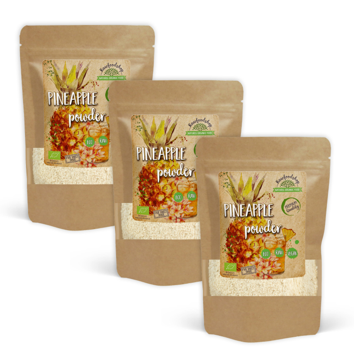 Ananasjauhe LUOMU 100g x 3 pakettia ryhmässä Raaka-aineet / Hedelmät & Marjat / Ananas @ Rawfoodshop Scandinavia AB (ANP10-SET3)