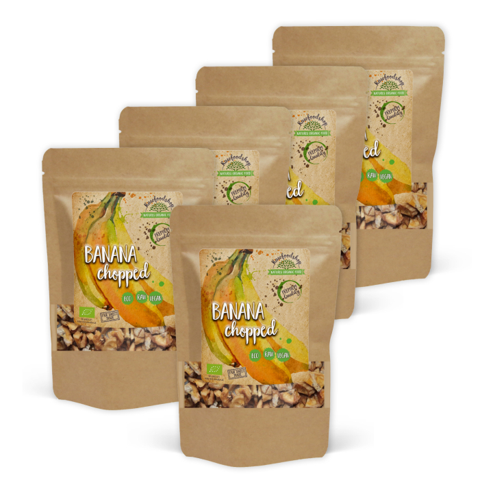 Banaanit Pilkotut LUOMU 500g x 5 pakettia ryhmässä Raaka-aineet / Hedelmät & Marjat / Banaani @ Rawfoodshop Scandinavia AB (BAN02-SET5)