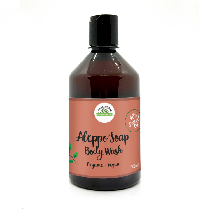 Aleppo Nestesaippua Laakerinlehtiöljy 40% LUOMU 500ml ryhmässä Iho & Vartalo / Vartalo / Suihkusaippua @ Rawfoodshop Scandinavia AB (BN1108)