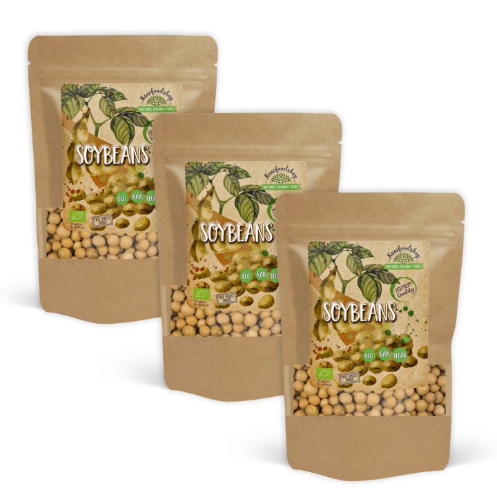 Soijapavut LUOMU 500g x 3 pakettia ryhmässä Raaka-aineet / Ruokakomero / Palkokasvit / Pavut @ Rawfoodshop Scandinavia AB (BON6-SET3)