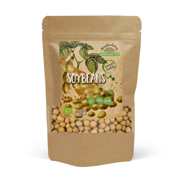 Luomusoijapavut 500g ryhmässä Raaka-aineet / Ruokakomero / Palkokasvit / Pavut @ Rawfoodshop Scandinavia AB (BON6)