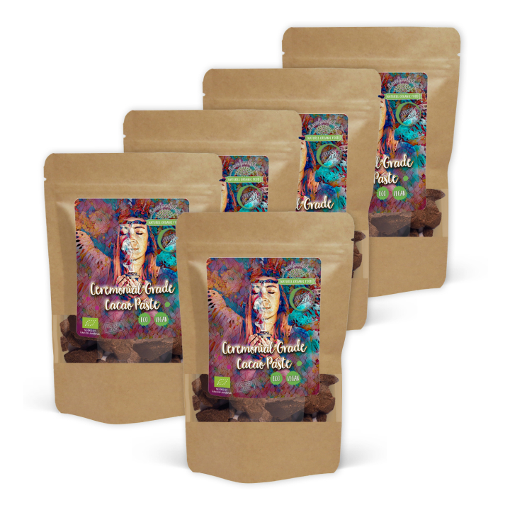 Seremonialaatuinen Kaakaomassa LUOMU 200g x 5 pakettia ryhmässä Raaka-aineet / Leipominen / Kaakaotuotteet @ Rawfoodshop Scandinavia AB (CACAOLAB01200-SET5)
