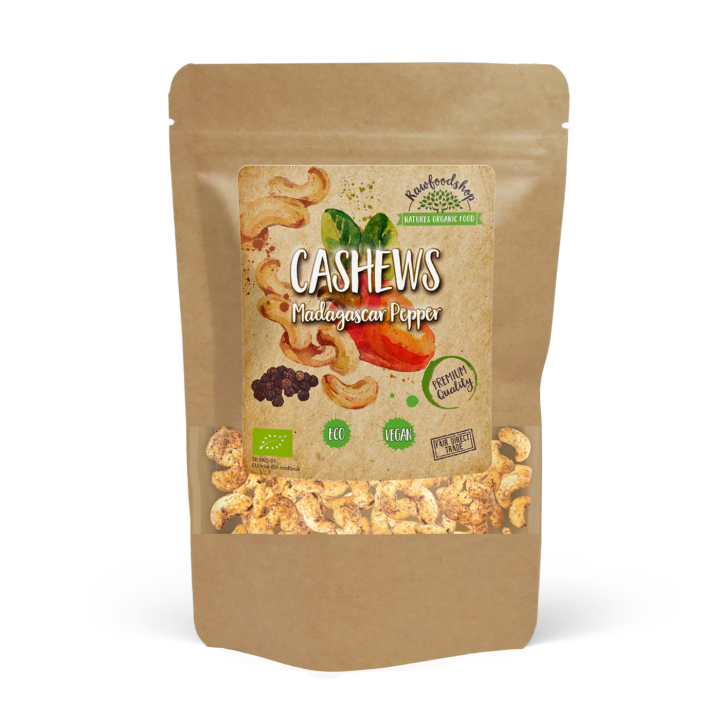 Cashewpähkinöitä Madagascar Pippuri LUOMU 200g ryhmässä Raaka-aineet / Pähkinät / Cashewpähkinät @ Rawfoodshop Scandinavia AB (CAJPOIV5-200)