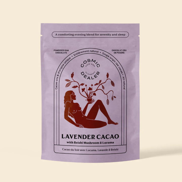 Suklaajuoma Laventeli & Reishi-sieni LUOMU 120g ryhmässä Raaka-aineet / Juomat @ Rawfoodshop Scandinavia AB (CALU-LAV)