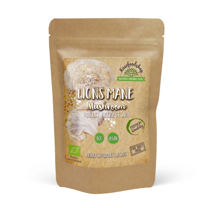 Lions Mane Extract LUOMU 400mg 60 kapselia ryhmässä Ravintolisät / Yrtit ja Kasvit / Sienet @ Rawfoodshop Scandinavia AB (CAPSLIO60)