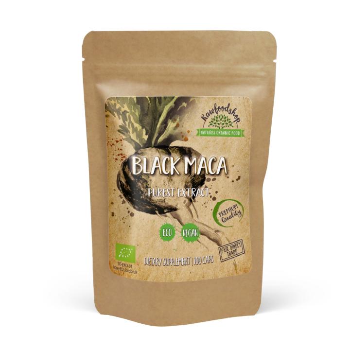 Black Maca LUOMU 500mg 100 kapselia ryhmässä Ravintolisät / Yrtit ja Kasvit / Maca & Ginseng @ Rawfoodshop Scandinavia AB (CAPSMA100)