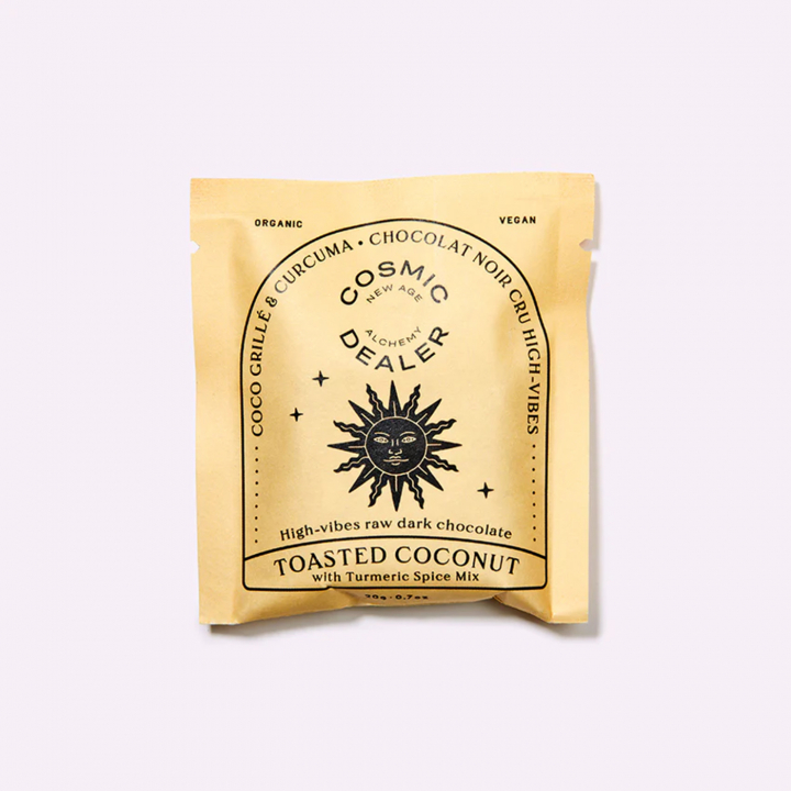 Paahdettu Kookos & Kurkuma Suklaa LUOMU 20g ryhmässä Raaka-aineet / Karkkia & Suklaata / Suklaapatukat @ Rawfoodshop Scandinavia AB (CHAKRACOCO)