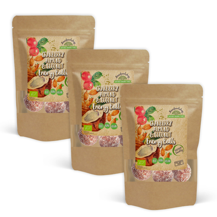 Karpalo Manteli Kookos Energiapallot LUOMU 100g x 3 pakettia ryhmässä Raaka-aineet / Ruokakomero / Pikkuleivät @ Rawfoodshop Scandinavia AB (CRANCO3100-SET3)