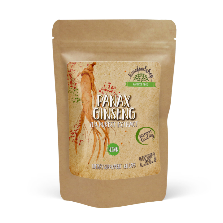Panax Ginseng Extract 500mg 60 kapselia ryhmässä Ravintolisät / Yrtit ja Kasvit / Yrtit @ Rawfoodshop Scandinavia AB (CUPANA60CAP)