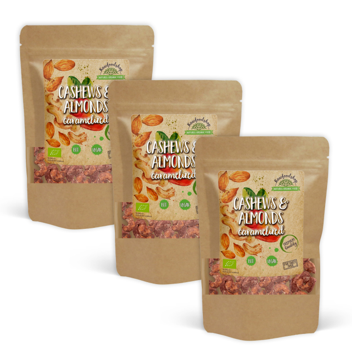 Cashew & Manteli Karamellisoitu LUOMU 200g x 3 pakettia ryhmässä Raaka-aineet / Karkkia & Suklaata / Välipalat @ Rawfoodshop Scandinavia AB (DUOCARSEL5-SET3)