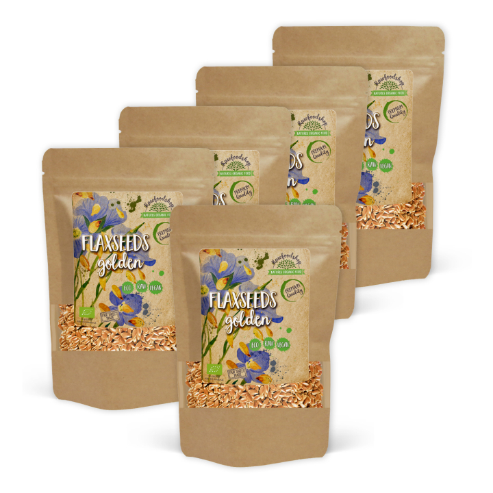 Pellavansiemenet Keltaiset LUOMU 1 kg x 5 pakettia ryhmässä Raaka-aineet / Terveysruoka / Siemenet @ Rawfoodshop Scandinavia AB (FRO500161E1-SET5)