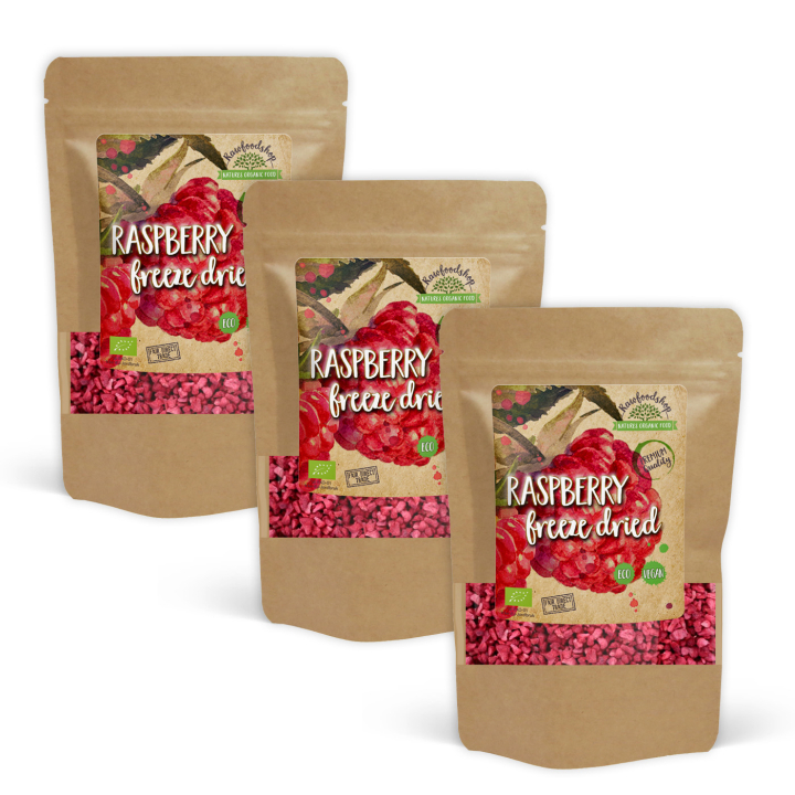Vadelma Pakastekuivattu Pala LUOMU 50g x 3 pakettia ryhmässä Raaka-aineet / Hedelmät & Marjat / Vadelma @ Rawfoodshop Scandinavia AB (HALPU1-SET3)