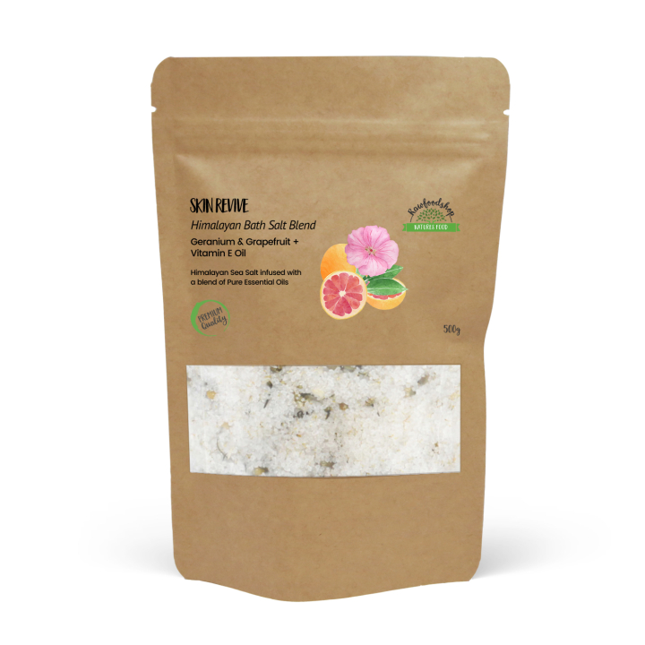 Kylpysuola Himalaja Skin Revive 500g ryhmässä Iho & Vartalo / Kylpy & Spa / Kylpysuola @ Rawfoodshop Scandinavia AB (HBATHSUL05)